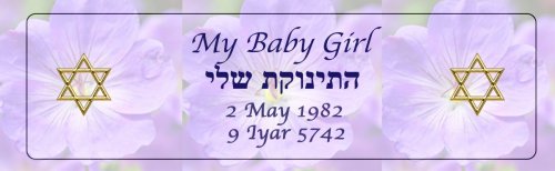 Yahrzeit Plaque or Conception Certificate